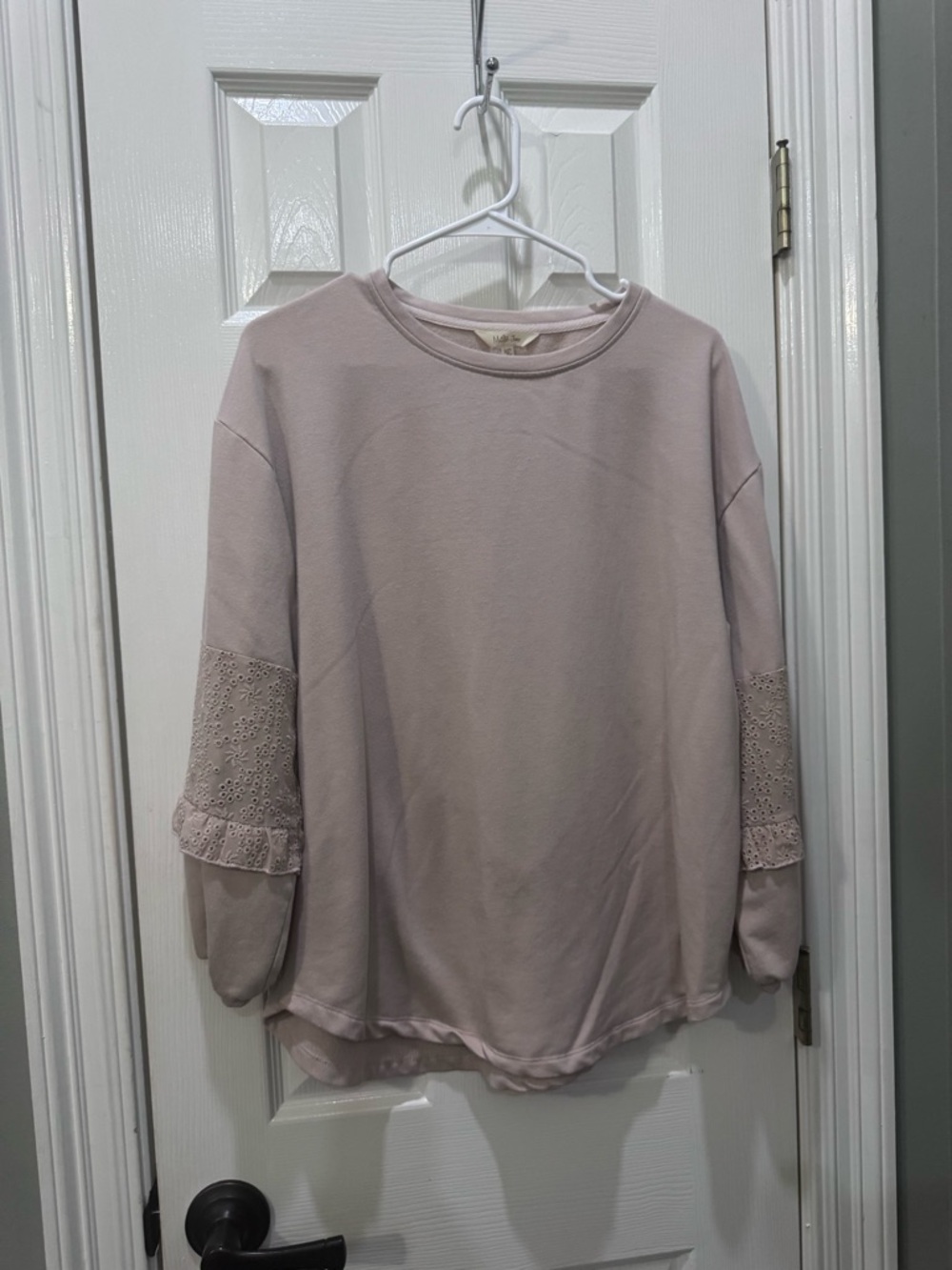 Matilda Jane Dusty Mauve Eyelet Sleeve Sweatshirt